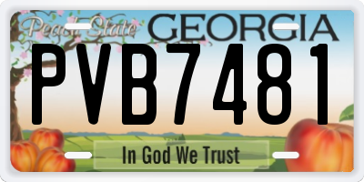 GA license plate PVB7481