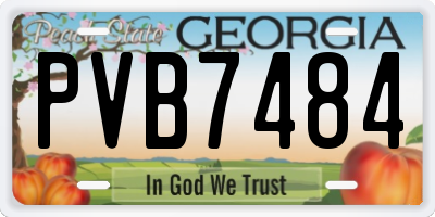 GA license plate PVB7484