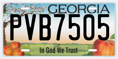 GA license plate PVB7505