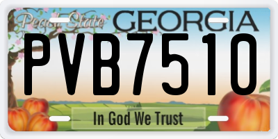 GA license plate PVB7510