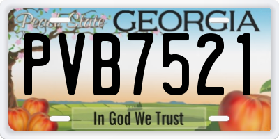 GA license plate PVB7521