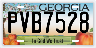 GA license plate PVB7528
