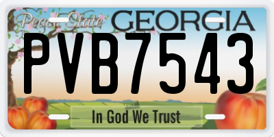 GA license plate PVB7543