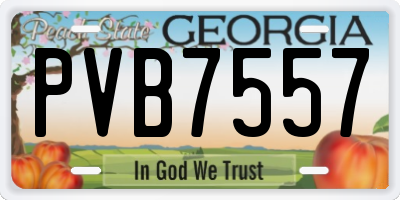 GA license plate PVB7557