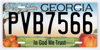GA license plate PVB7566