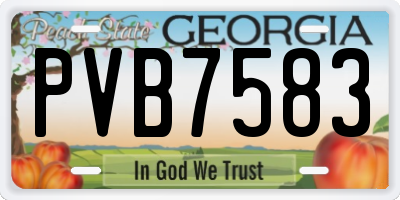 GA license plate PVB7583