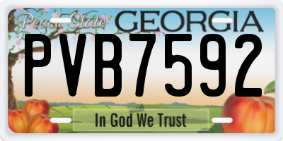 GA license plate PVB7592