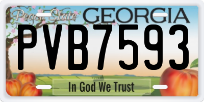 GA license plate PVB7593