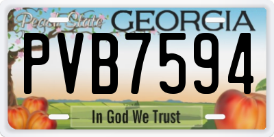 GA license plate PVB7594