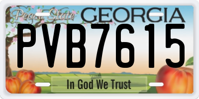 GA license plate PVB7615