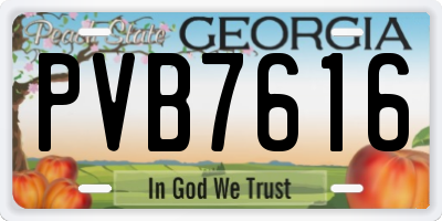 GA license plate PVB7616