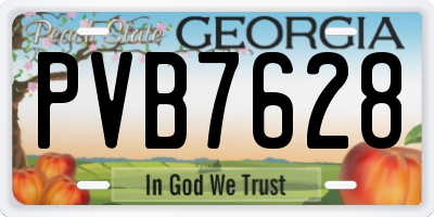 GA license plate PVB7628