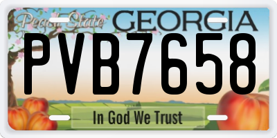 GA license plate PVB7658