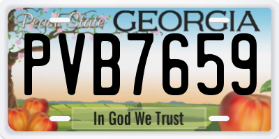 GA license plate PVB7659