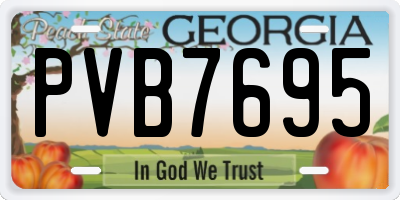 GA license plate PVB7695