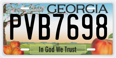 GA license plate PVB7698