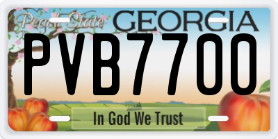 GA license plate PVB7700