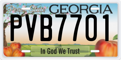 GA license plate PVB7701