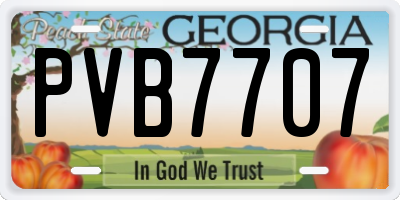 GA license plate PVB7707