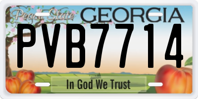 GA license plate PVB7714
