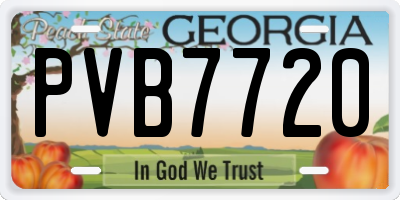 GA license plate PVB7720
