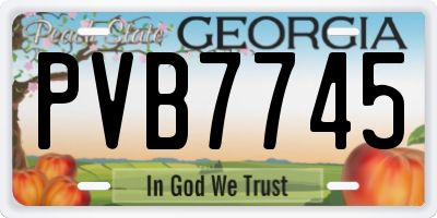 GA license plate PVB7745