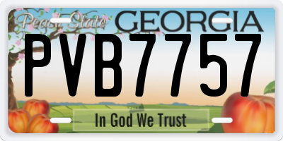 GA license plate PVB7757