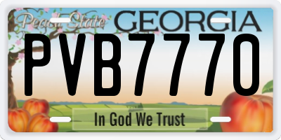 GA license plate PVB7770