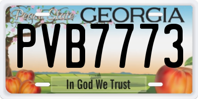 GA license plate PVB7773