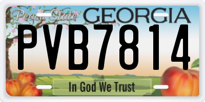 GA license plate PVB7814