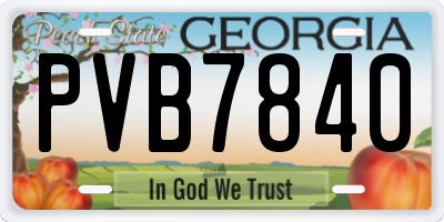 GA license plate PVB7840