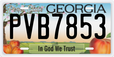 GA license plate PVB7853