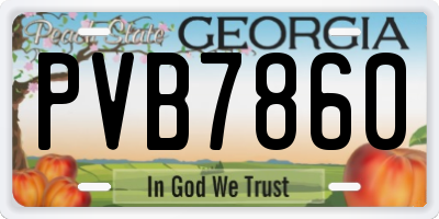 GA license plate PVB7860