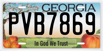 GA license plate PVB7869