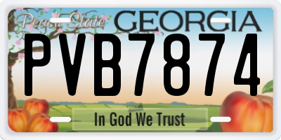 GA license plate PVB7874