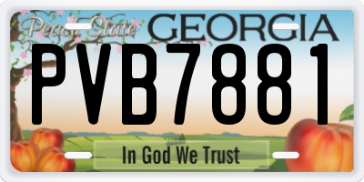 GA license plate PVB7881
