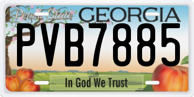 GA license plate PVB7885
