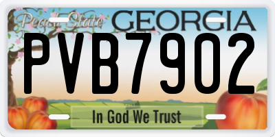 GA license plate PVB7902