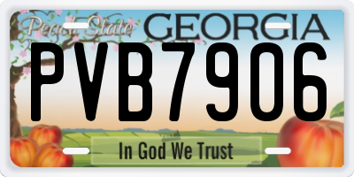 GA license plate PVB7906