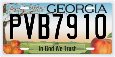 GA license plate PVB7910