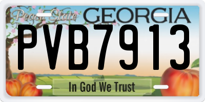 GA license plate PVB7913