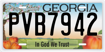 GA license plate PVB7942