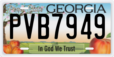 GA license plate PVB7949