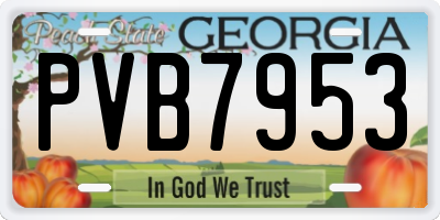 GA license plate PVB7953