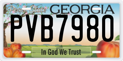 GA license plate PVB7980