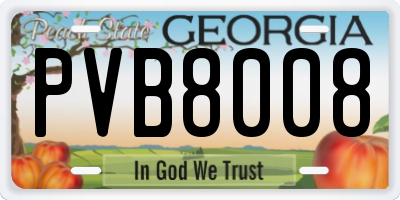 GA license plate PVB8008