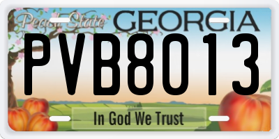 GA license plate PVB8013