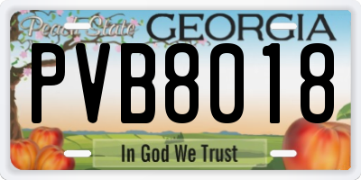 GA license plate PVB8018