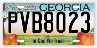 GA license plate PVB8023