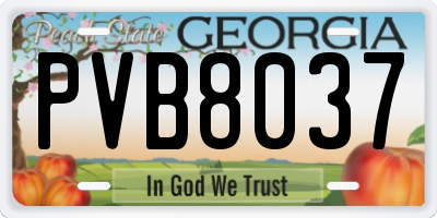 GA license plate PVB8037